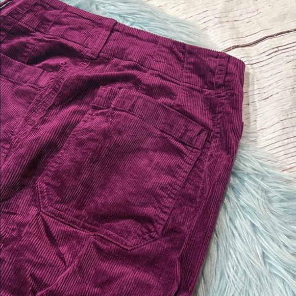 Anthropologie Maeve The Colette Cropped Wide-Leg Corduroy Pants Violet - Picture 10 of 10